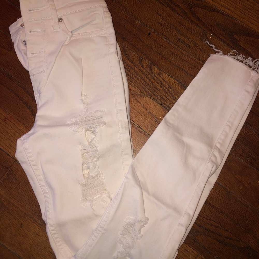 A&F high rise ripped jeans